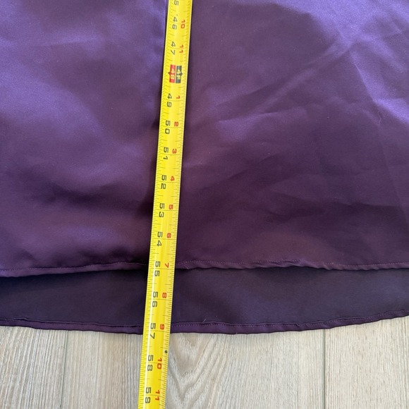 Michelangelo Plum Satin Velvet Formal Gown Womens Medium Evening Dress - Picture 4 of 8